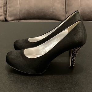 Madden Girl Black High Heels Iridescent Gemstones